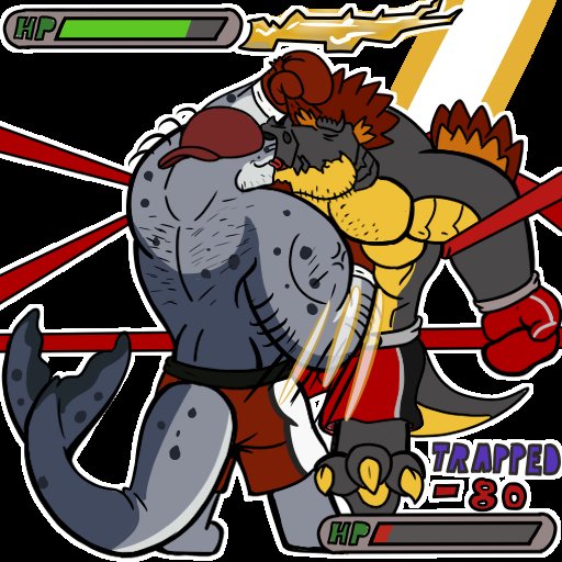 #Fanart of the day for <a href="/DorklyAndy/">A Punchy Chimera 🥊🐗🥊</a> another sticker gut punched!