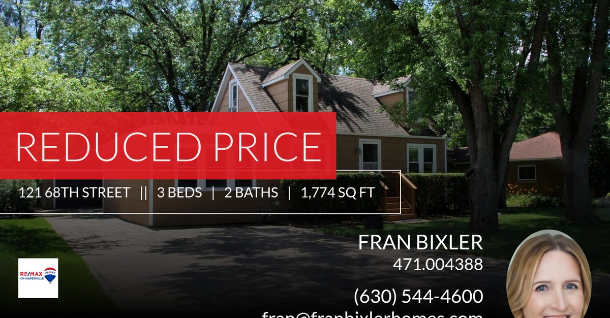 BixFran's tweet photo. 📍 Reduced Price 📍 This recently reduced home at 121 68th Street in Darien won't last long, so, don't wait to set up a showing! Reach out here or at (630) 544-4600 for more information!

#NapervilleRealtor #BurrRidgeRealtor #Osweg... https://t.co/SPawnDy1bS https://t.co/tXUk4ueBq3