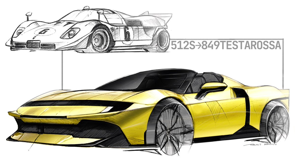 Ferrari 849 Testarossa イラスト I noticed that the Ferrari 849 Testarossa shares some design