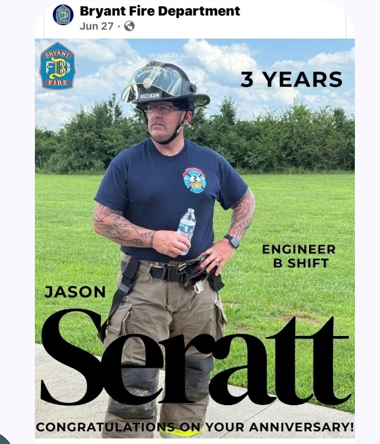 SnarkyMedia's tweet photo. Bryant fireman Jason Seratt arrested for video voyeurism.  Stay tuned for more details. https://t.co/MMcJVyAPtb