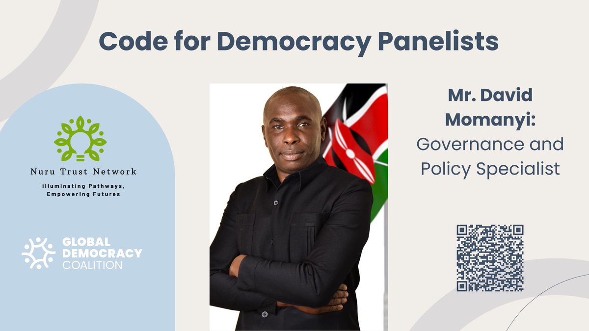 NuruTrustKenya's tweet image. Nuru Fam! Meet @momanyi_david, Executive Director of @HornofAYN!
He’s shaping youth governance & policy across the region, and he’s joining #CodeForDemocracy on Sept 16. Don’t miss this powerful voice for #YouthLeadership!
#CodeforDemocracyKE #IDD2025