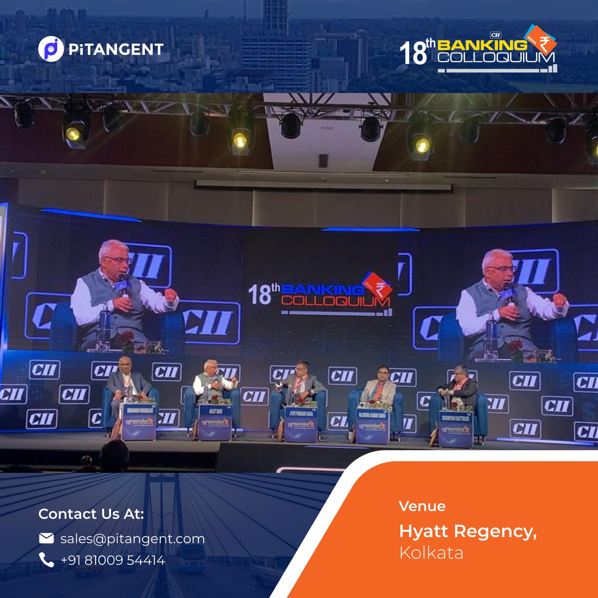 pitangent's tweet photo. At the 18th CII Banking Colloquium 2025 in Kolkata

PiTangent joined 150+ CXOs &amp; policymakers to discuss a resilient, tech-driven &amp; inclusive banking ecosystem powering

#ViksitBharat2047 #digitalbanking
#banktech #financialinclusion https://t.co/HClN1HuTR7