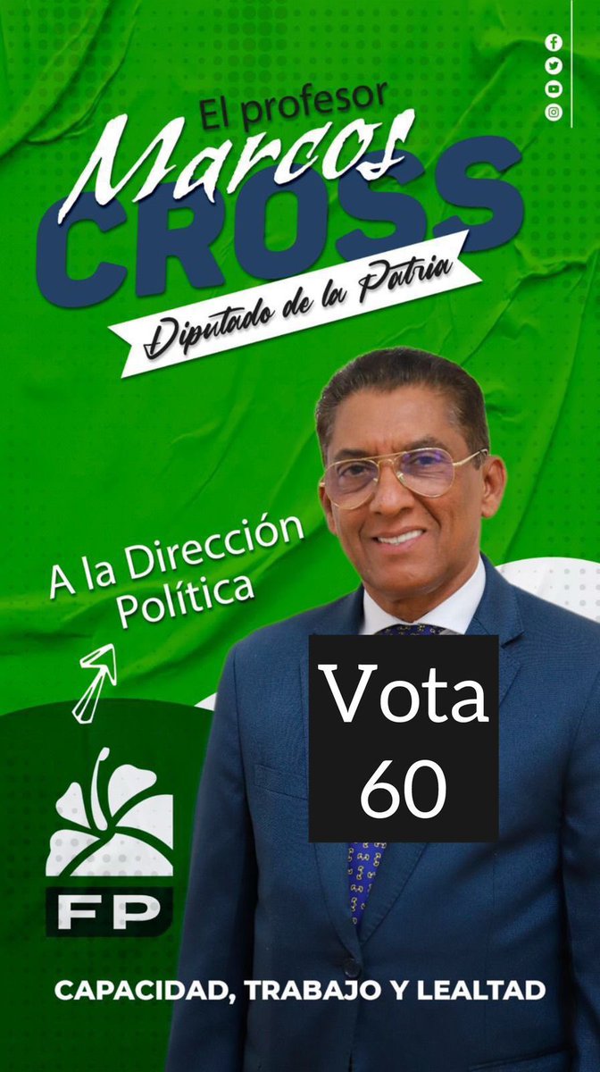 📢 Marcos Cross (#60)

⚡ El #60 es experiencia y compromiso.
Apoyo a Marcos Cross en su camino a la Dirección Política de la <a href="/FPcomunica/">@Fuerza del Pueblo (FP)</a>. 💚
#CongresoFP #FPUnida