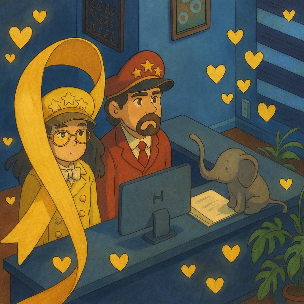 Listón amarillo por cada usuario que está en una batalla interna y han pensado en desconectarse (Saben a lo que me refiero y he sido una de ellos). No están solos, gracias por compartir parte de lo que son en este juego. Les mando un abrazo fuerte 🎗️💛 #septiembreamarillo #Habbo