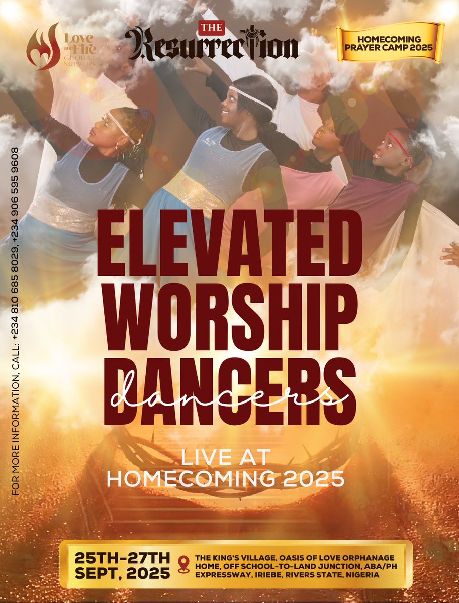 LFGMGlobal's tweet photo. From steps to spirit 🙌✨ Elevated Worship Dancers are set to lift the atmosphere at Homecoming prayer camp this year. https://t.co/wWrUYhFDMb