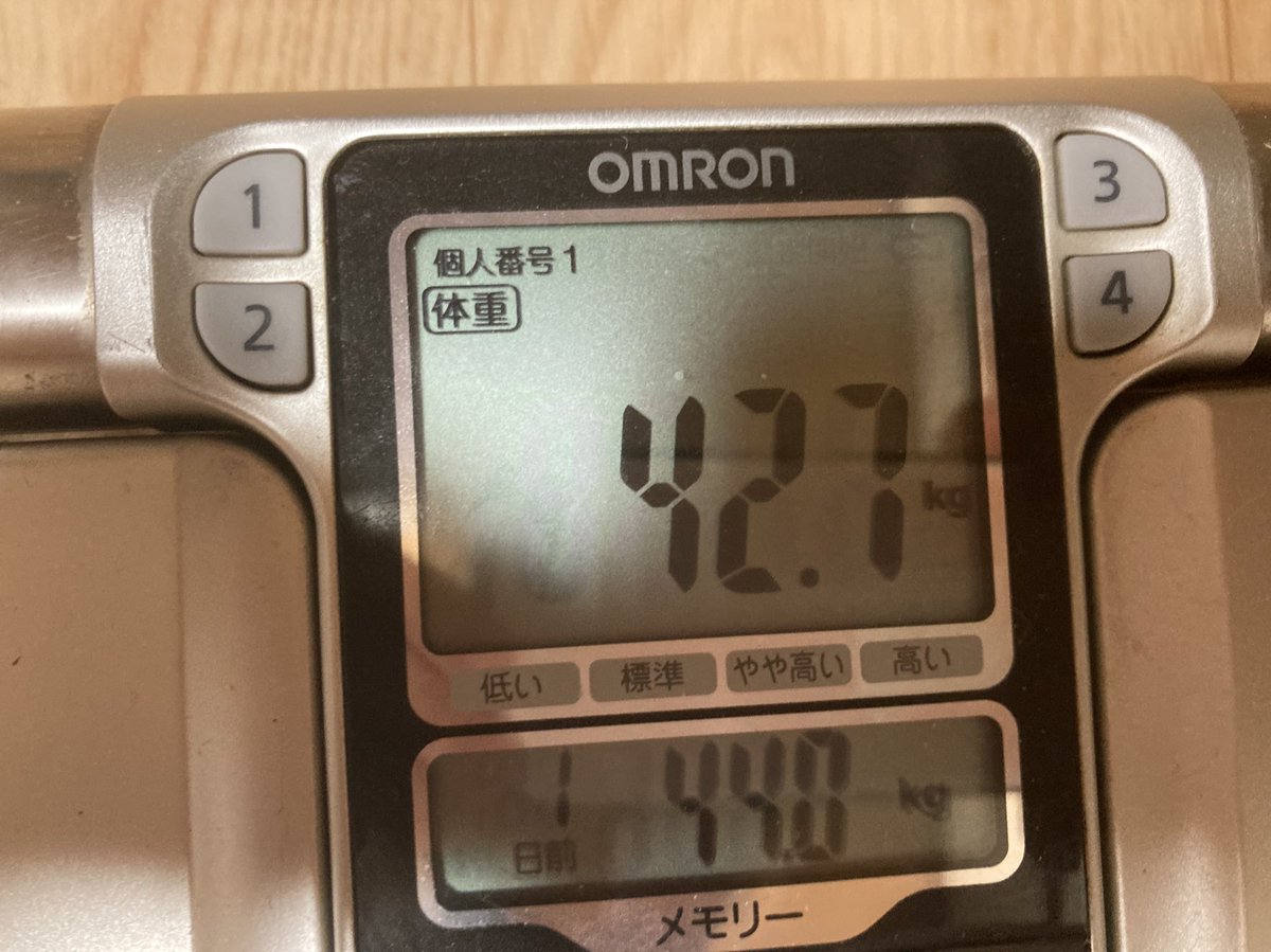 いきなり1.3キロ減った(　ﾟдﾟ)ｸﾜｯデジタル体重計昨日から初めて使ってるのですがこういうものなのですかぁぁ(嬉しい悲鳴)