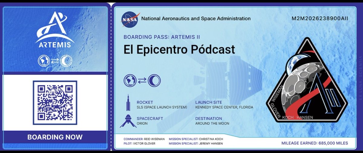 Estaremos en la misión #ArtemisII de la <a href="/NASA/">NASA</a> que viajará 🚀 a la luna 🌔.

#BuenosDías #FelizMiércoles