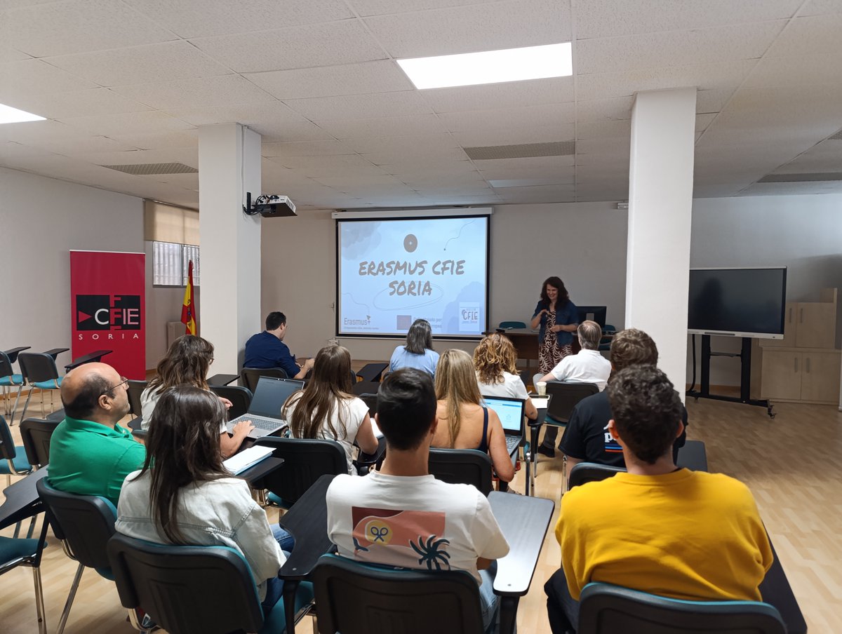 CFIEdeSoria's tweet photo. 🎉 ¡Comenzamos nuevo proyecto #Erasmus+ @CFIE_Soria!Nuestro centro ha recibido la concesión de un nuevo proyecto Erasmus+ KA121 ADU 🌍📚
👩🏫👨🏫 Todo el equipo del CFIE ya está trabajando con ilusión en su organización 🤝✨ #CFIESoria #FormaciónCyL @educacyl @sepiegob @eTwinning_es https://t.co/t7BryG13IF