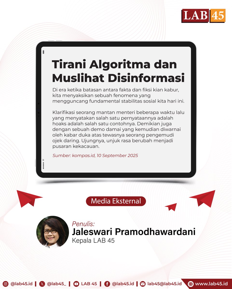 Disinformasi kini tak lagi sekadar kabar bohong, melainkan senjata yang mampu mengubah persepsi publik, memicu kekacauan, bahkan mengguncang stabilitas sosial. Dari klarifikasi seorang mantan menteri hingga demonstrasi yang disulut rekayasa visual deepfake, kita diingatkan