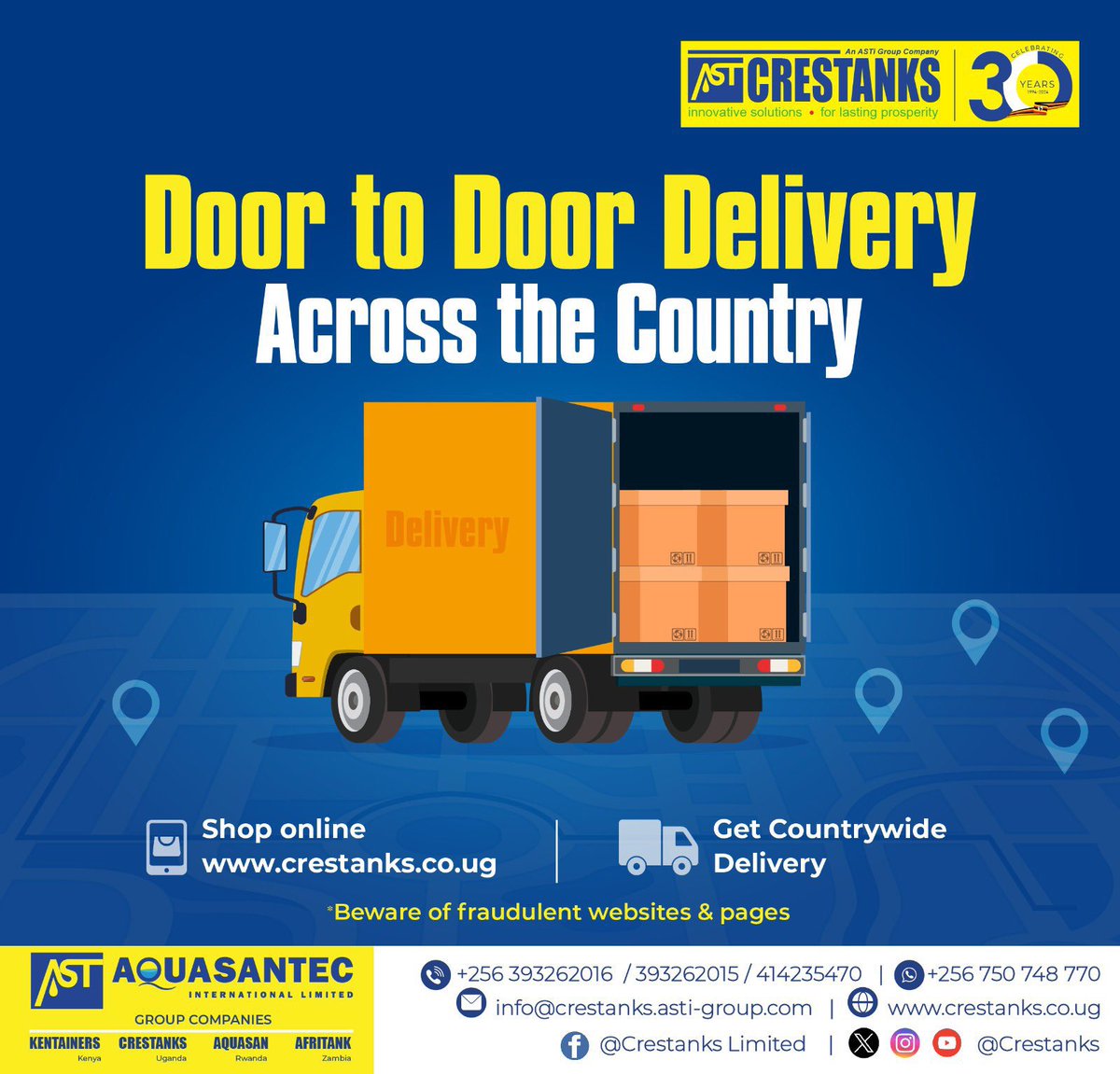 crestanks's tweet photo. Crestanks offers Door-To-Door delivery across the country. Trusted, Fast & Convenient!🚚
To Shop online: https://t.co/B5QuujlFb4

🚨Beware of fraudulent websites & pages.

 Contact us on +256 750 748 770 to place your orders.

#Crestanks #plasticproducts #CountrywideDelivery #DoortoDoorDelivery