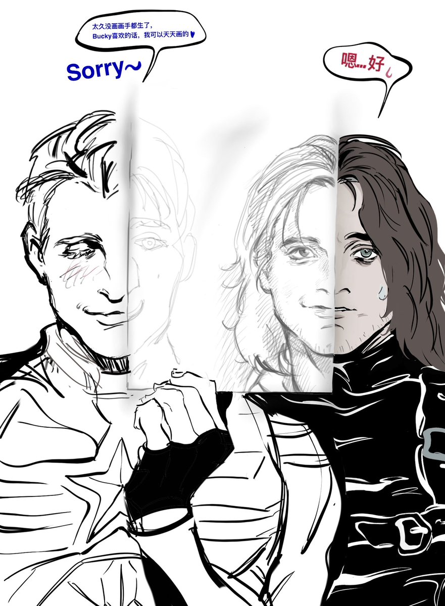 ZuoJv's tweet photo. Steve: Haven’t drawn in ages - my hands are so rusty! But if Bucky likes it, I could draw every single day! 💙
Bucky: Mm…okay

#fanart #stucky #doodle https://t.co/fXtcqmLXIL
