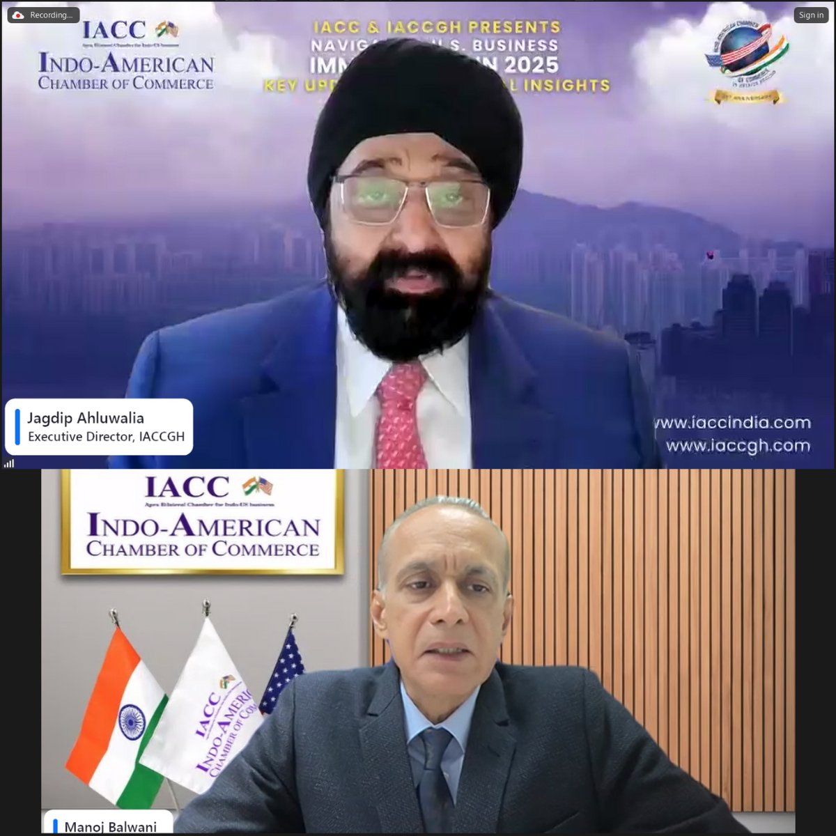 A big thank you to everyone who attended the exclusive webinar hosted by the Indo-American Chamber of Commerce (IACC) and the Indo-American Chamber of Commerce of Greater Houston (IACCGH)!

The session provided deep insights into the evolving U.S. immigration landscape, featuring