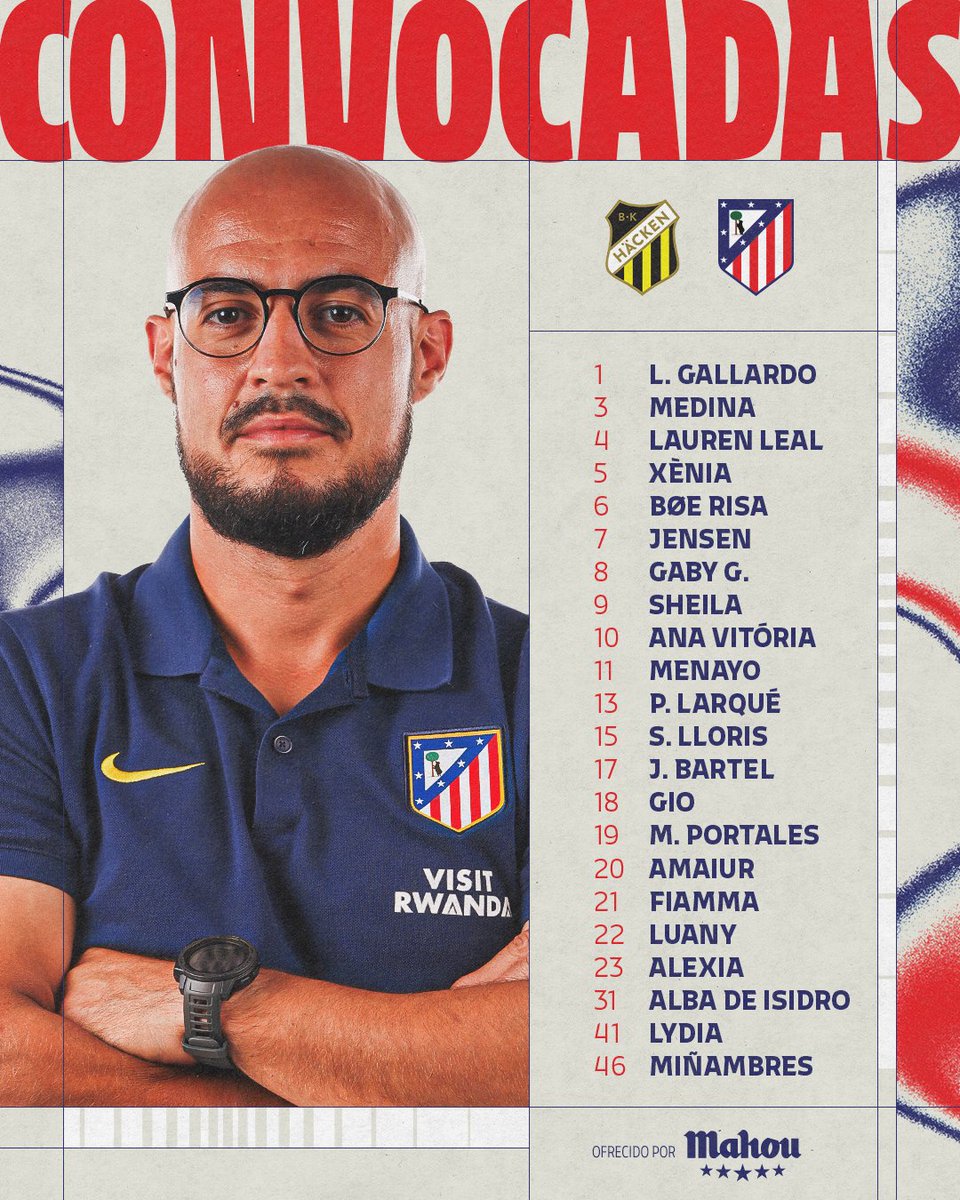AtletiFemenino's tweet photo. Estas son las futbolistas que viajan a Suecia 📋 https://t.co/i0PimAq6TP