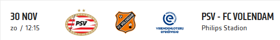 Fortuna thuis op een vrijdag en Volendam thuis op een zondag 12.15 uur volgens PSV.nl. Is het Eredivisie schema t/m januari bekend geworden en heb ik die gemist?