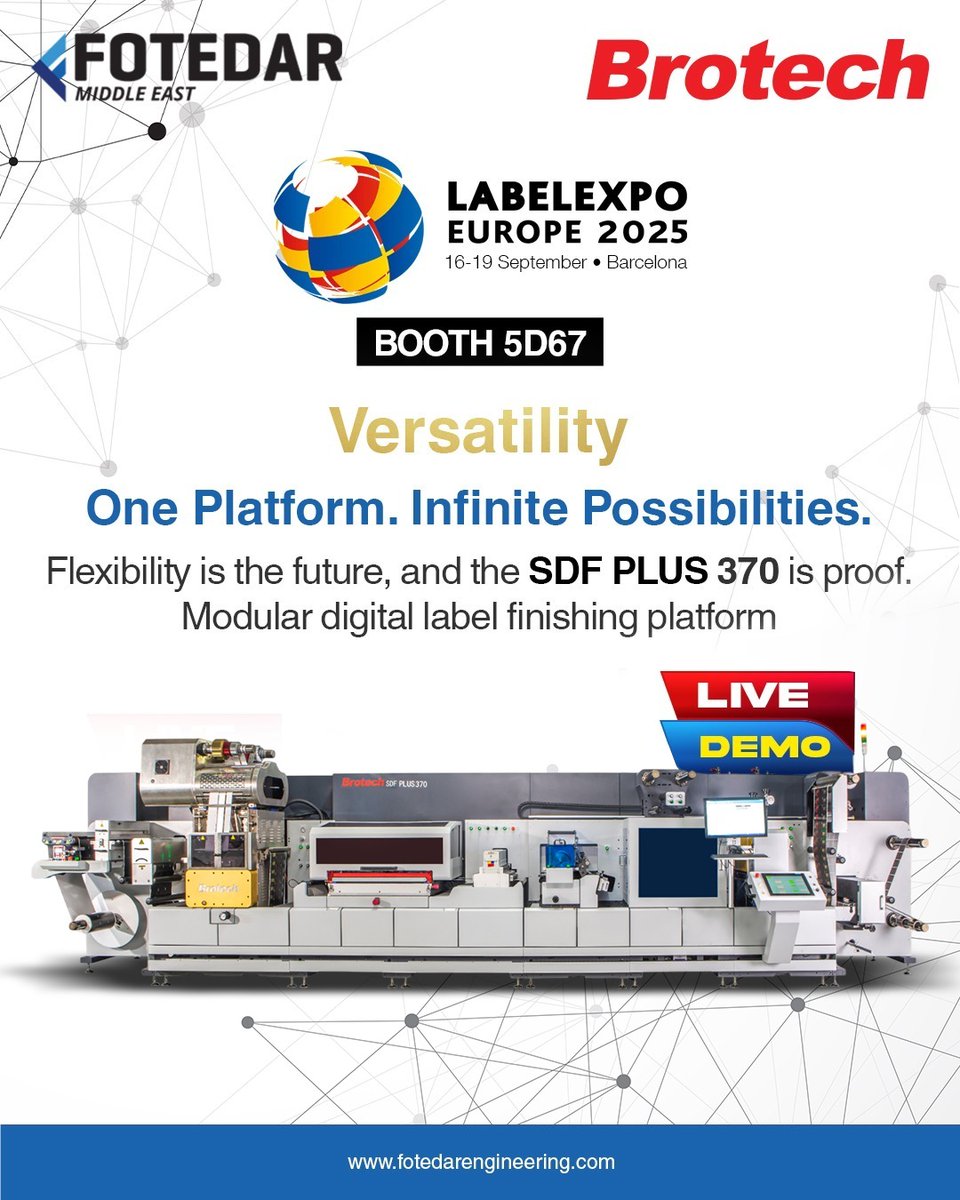 FotedarServices's tweet photo. #SDFPlus370 #LabelFinishing #InnovationInPrinting #SmartSolutions #flexiblepackaging #labelindustry #labels #labelexpoeurope2025 #digitallabels #Barcelona #Spain #UAE #Dubai #GCC 
Email - gcc@fotedarengineering.com | Website - https://t.co/S0uapKuMdr https://t.co/J3UaCfBFsZ