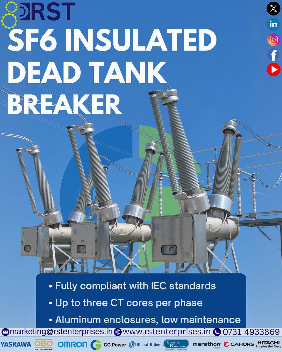 RST1495588's tweet image. ⚡ Power secured. Reliability ensured. SF₆ Insulated Dead Tank Breaker – compliant, efficient, and built to last.
#RSTEngineering #SF6Breaker #PowerSolutions #EnergyInfrastructure #ElectricalEngineering #SmartGrid #ReliablePower #EngineeringExcellence