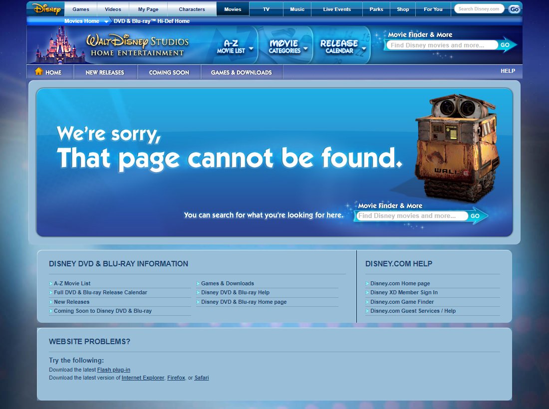 WebDesignMuseum's tweet image. Walt Disney Studios Error 404 website in 2008

#WebDesignHistory