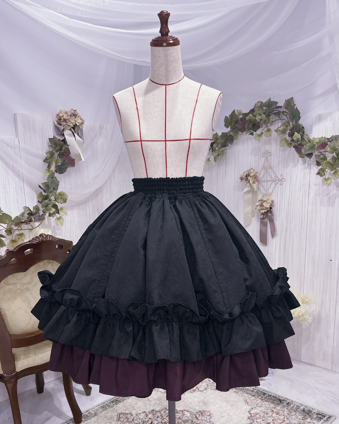 未使用★ATELIER BOZ　アトリエボズ　バラ柄　ロゼヴィアンスカート 1494】薔薇柄ロゼヴィアンロングスカート再生産のお知らせ