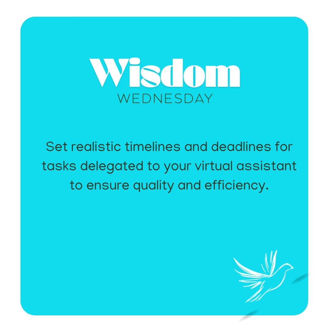 Swift_Start's tweet image. Time management is key! Set clear deadlines for your VA. ⏳ #Timelines #Deadlines #Efficiency