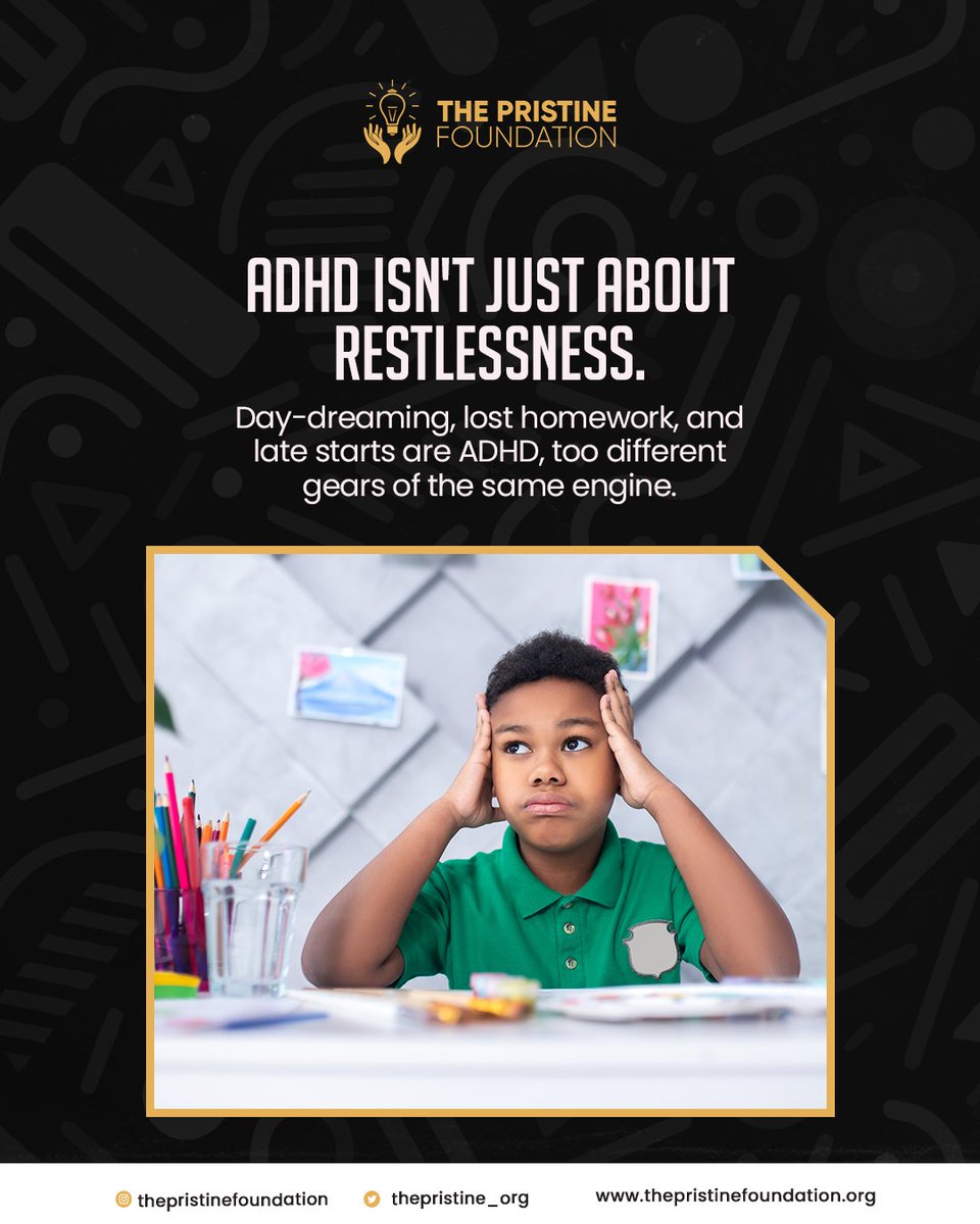 The Pristine Foundation (@thepristine_org) on Twitter photo With the right support and understanding, children with ADHD can thrive and channel their energy into creativity, problem-solving, and innovation. 
Let’s move past stereotypes and embrace the full picture of ADHD.
#ADHDAwareness #Neurodiversity #EndStigma #PristineFoundation With the right support and understanding, children with ADHD can thrive and channel their energy into creativity, problem-solving, and innovation. 
Let’s move past stereotypes and embrace the full picture of ADHD.
#ADHDAwareness #Neurodiversity #EndStigma #PristineFoundation