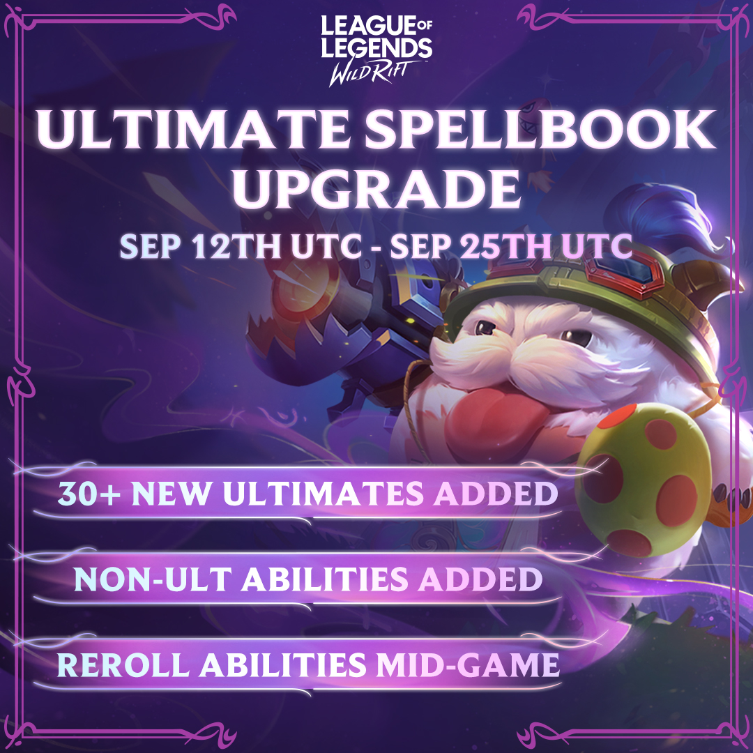 Discover new ults to add to your Spellbook, along with some other champions abilities! An upgraded Ultimate Spellbook coming to you on September 12th UTC 💥