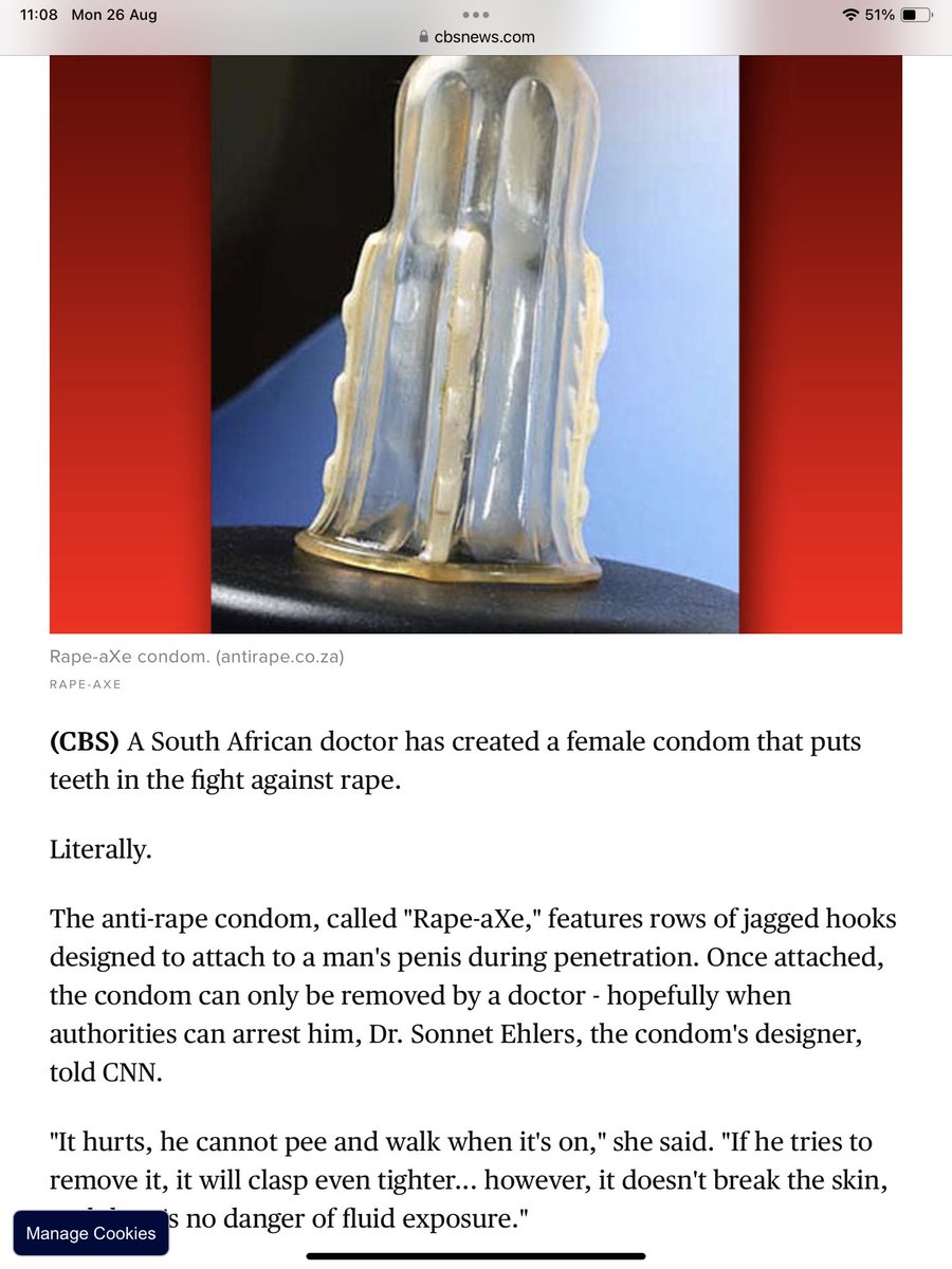 All women should be given free this anti rape device unfortunately it will not stop the attack but it will ensure he is left in pain needing medical intervention,he will be identified as the rapist and it will defer others. The minister for women’s safety must get behind this.