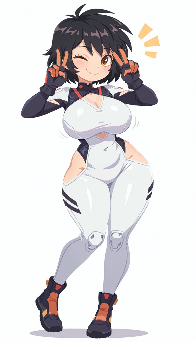 うちのペニー・パーカー、プラグスーツ版。🦊