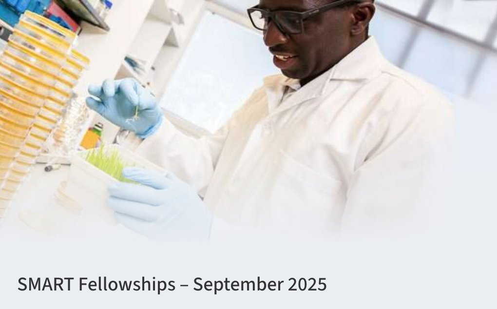 ICGEB's tweet image. Call for applications for Arturo Falaschi SMART Fellowships promoting South-South and Triangular mobility of researchers

📌closing date 30 September 2025 

#sciencefordevelopment #Italy #India #SouthAfrica 

👉 icgeb.org/fellowships/sm…