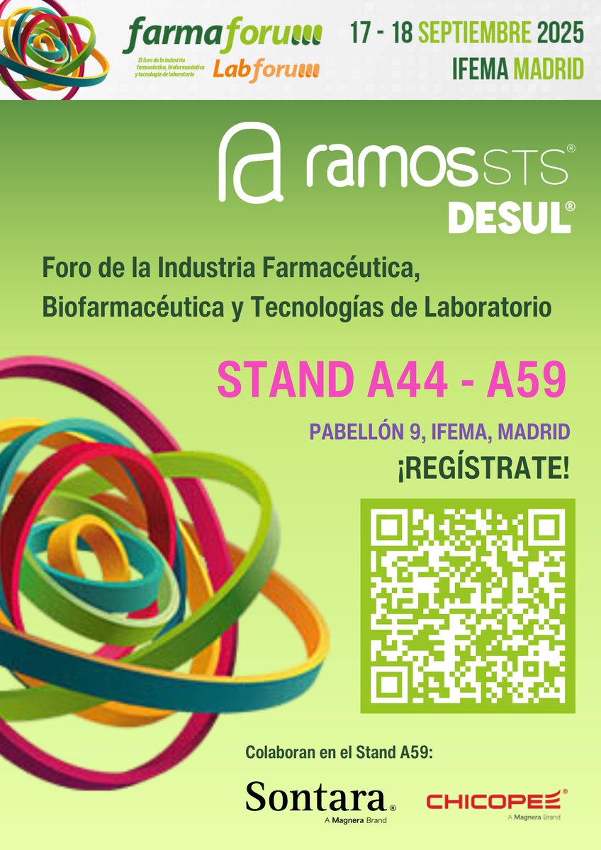 RamosSts_'s tweet photo. 🔜 🧬 En 1 semana asistiremos a @farmaforum  2025

🗓️ 17y 18 septiembre
✨STAND A44 y A59✨ 
🚩 Pabellón 9 de @IFEMA 

¡No te lo pierdas! Regístrate 👉🏼 : https://t.co/Euzycz1reS

#cleanroom #salablanca #farmaforum25 #EPI #PPE #Proteccion #farma #labo #lab https://t.co/4G3S01Zk4W