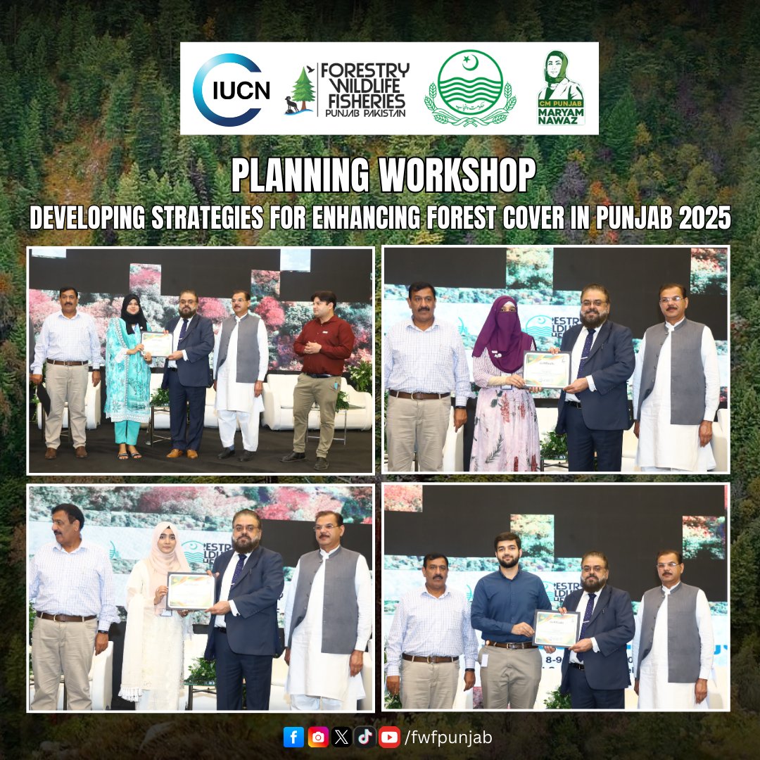fwfpunjabpk's tweet photo. Recognizing youth commitment DG Forests awarded Certificates of Participation to students at the Planning Workshop: Developing Strategies for Enhancing Forest Cover in Punjab Conference 2025.
.
.
@IUCNAsia
#iucnpakistan #ForestCoverConference #GreenPunjab #PlantForFuture #fwfpunjab #GovtOfPunjab