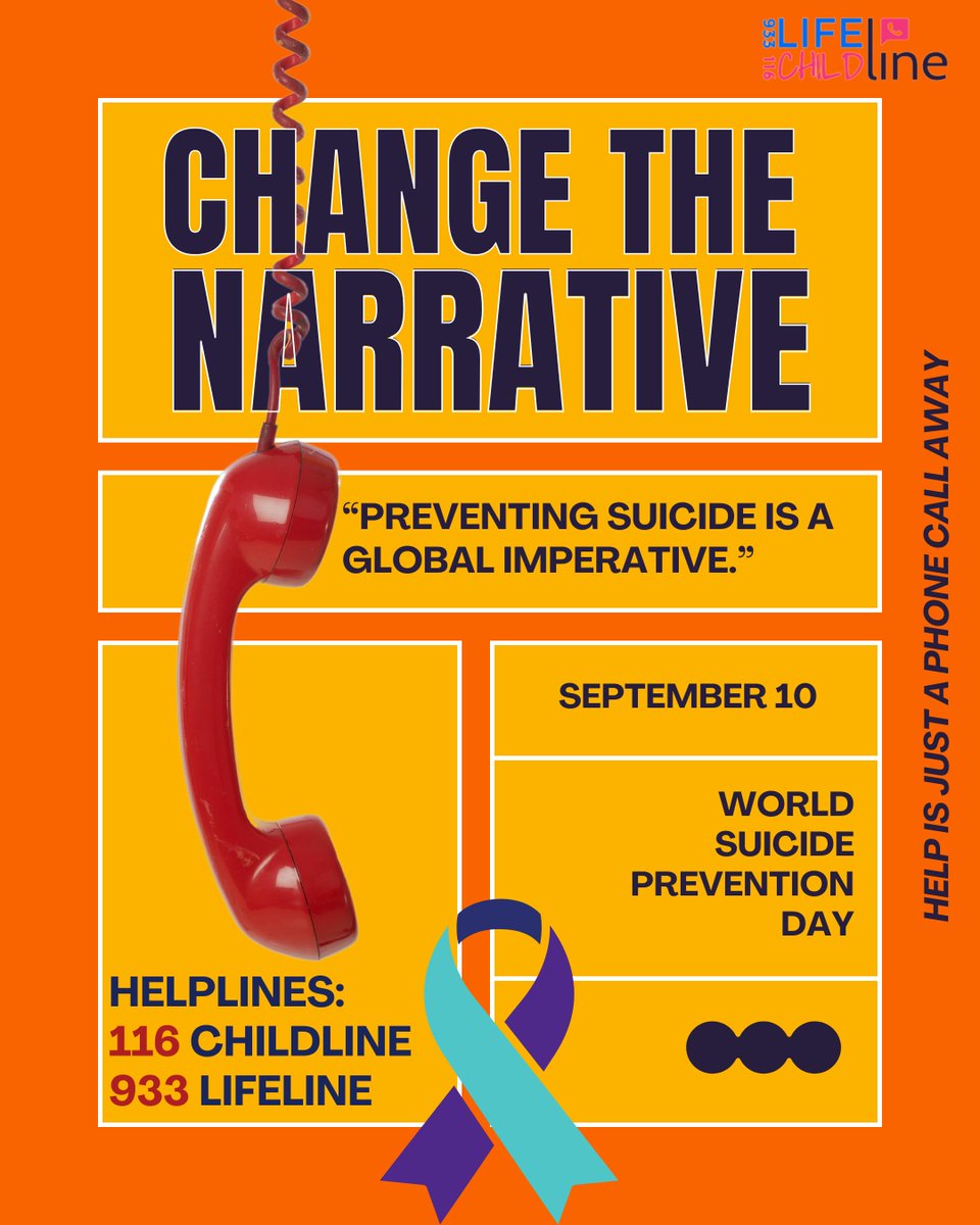 Suicide takes 720,000 lives each year. But silence isn’t the answer. 💛

This #WSPD2025 let’s #ChangeTheNarrative talk openly, show support, and remind each other: you are not alone. 💚

📞 933 Lifeline
📞 116 Childline
#LifelineChildlineZambia #YouMatter