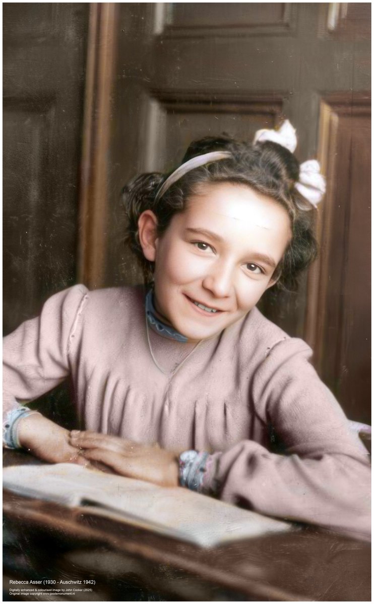 On this day in 1942, an 11 year old Dutch Jewish girl arrived at Auschwitz with her mother where they were murdered after selection. Her father perished in the camp in Aug 1942 and brother in Sep 1942. Another sibling survived. Her name was Rebecca Asser

Support <a href="/AuschwitzMuseum/">Auschwitz Memorial</a>