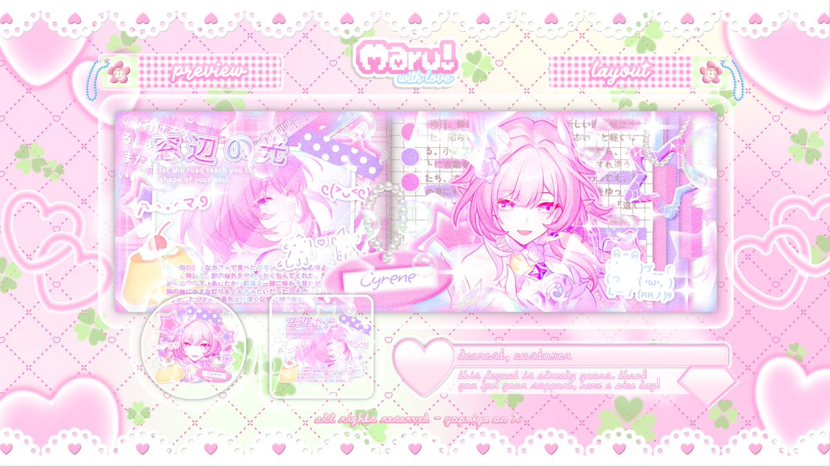 yopmiya's tweet image. 🍀 . . . rt/like are appreciated! ♡

met sore all! aku bawa tiga ready stock cyrene impact yang bisa kalian take sekarang via dm -!! 💌  untuk code layout &amp;amp; price bisa check di alt yaaap, ayo jajan &amp;gt;___&amp;lt;

t. #zonauang #zonajajan