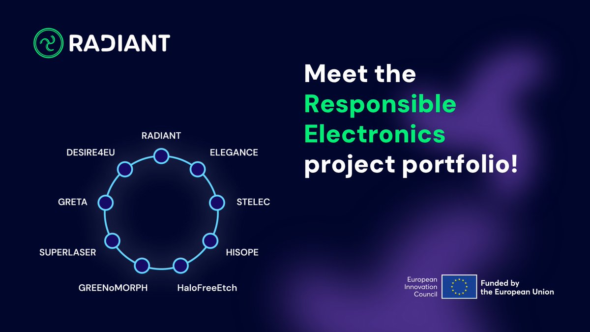 radiantproject_'s tweet image. Greener electronics aren’t a distant dream—they’re being built today. 🌍

The Responsible Electronics portfolio brings together nine ambitious projects funded by the @EUeic to develop sustainable alternatives for the future of the electronics industry.

radiant-pathfinder.eu/portfolio/