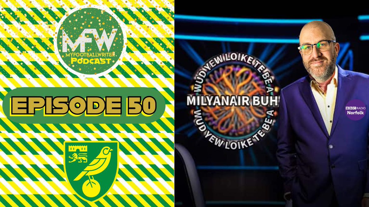 MFW_NCFC's tweet photo. 🟢🟡'HULLO RAAAB!' MFW Podcast #50. Quiz Time!

🗣️ For their 50th episode, quizmaster @ncfcpain is joined by @FHWakefield02, @henryncfc2000, @MattySaun18 &amp; very special guest @BobRutler.

📽️https://t.co/8VgMMPzjaF #ncfc https://t.co/raWK8ng3zM