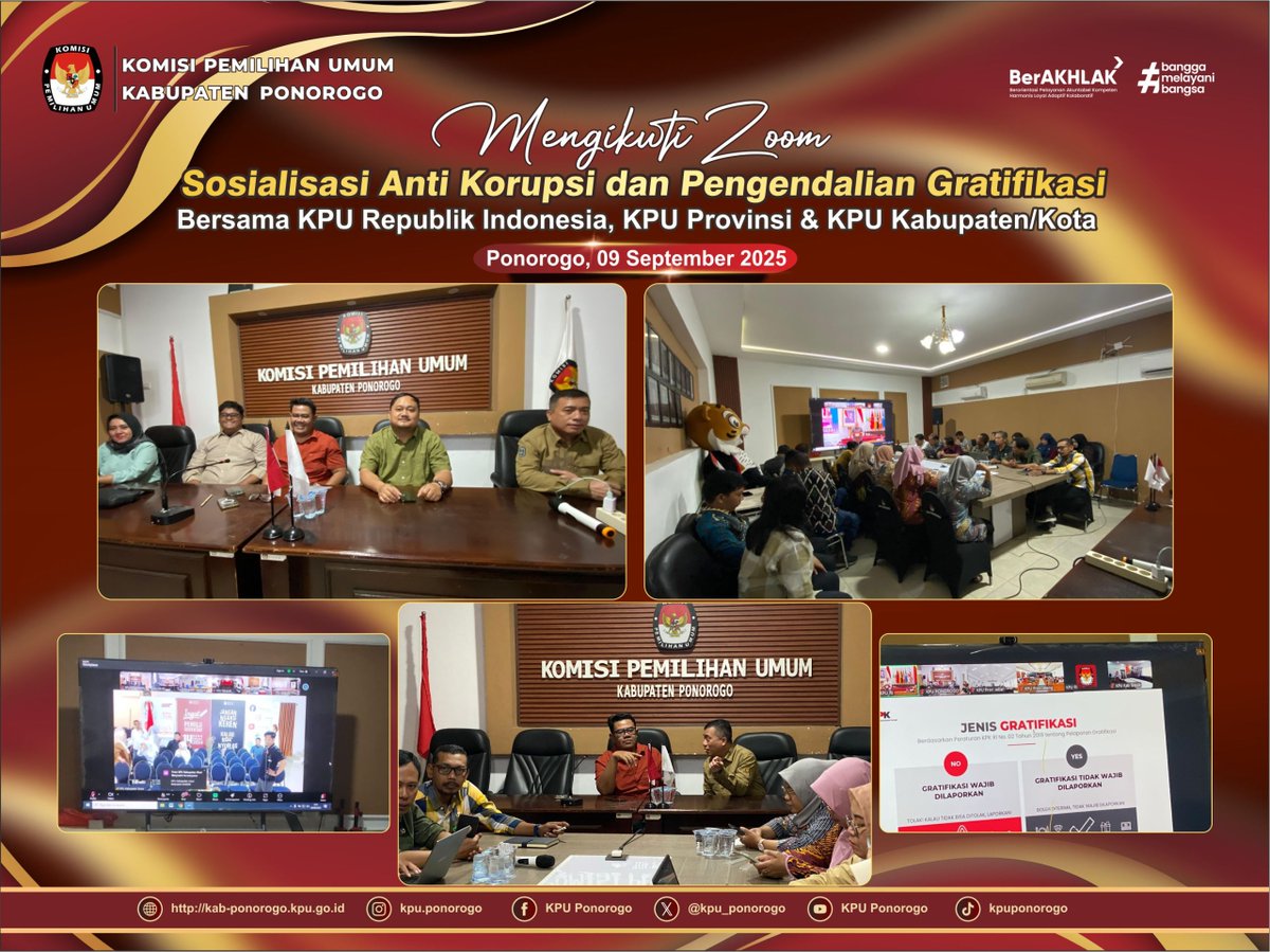 #TemanPemilih KPU Kabupaten Ponorogo mengikuti kegiatan yang di selenggarakan KPU Republik Indonesia melalui daring yang di ikuti oleh seluruh jajaran struktur kepegawaian seluruh kabupaten/kota di Indonesia. 
#kpuponorogo2025