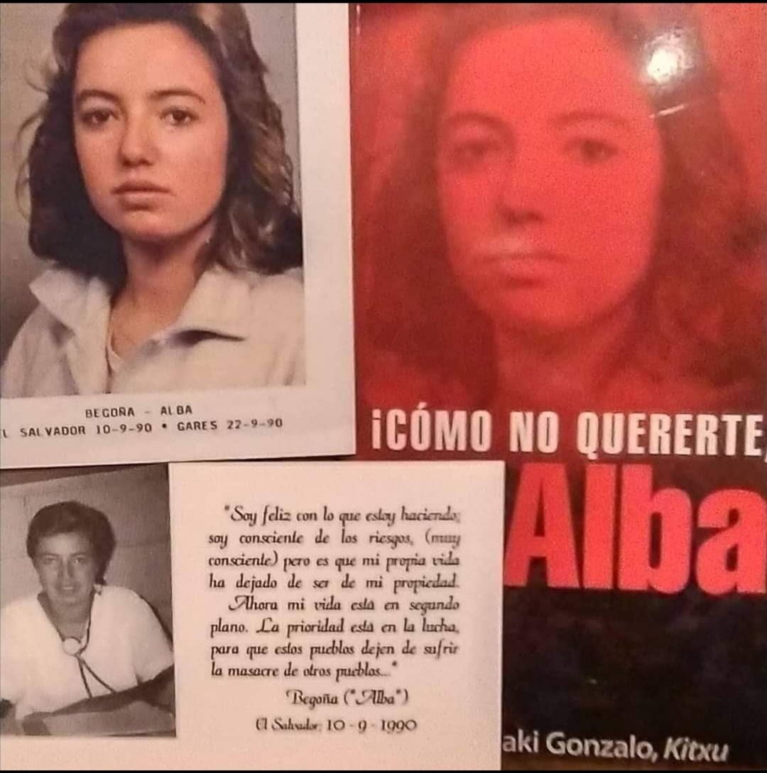 LAB_InterDept's tweet image. 🇸🇻Gaur 35 urte urte betetzen dira #ElSalvador-en Begoña García Arandigoien #Albaerail zutenetik. bere menoriak ¡Como no quererte Alba! Liburuak deskribatzen diguna ekartzen digu gogora. #Memoria 👇