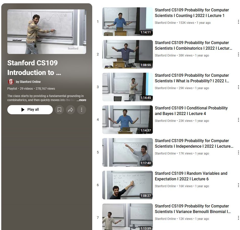 Riazi_Cafe_en's tweet image. Stanford&apos;s &quot;Probability for Computer Scientists&quot; (2022)  

Youtube Playlist: youtube.com/playlist?list=…