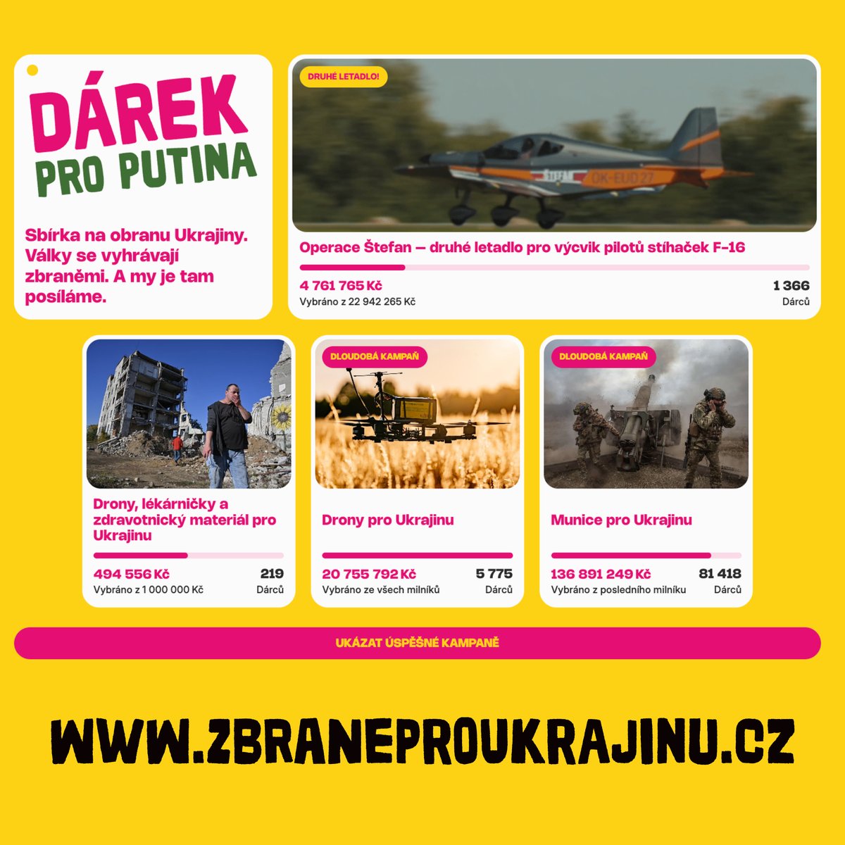 Vítej na světě 🍾zbrusu nový webe Dárku pro Putina! Ať jsi jednoduchý, srozumitelný a dobře reportuješ, co hlásit máš. Omlouváme se za krátký výpadek starého webu. Své sis už odsloužil a v tichosti se odebral do kybernetického důchodu.😉