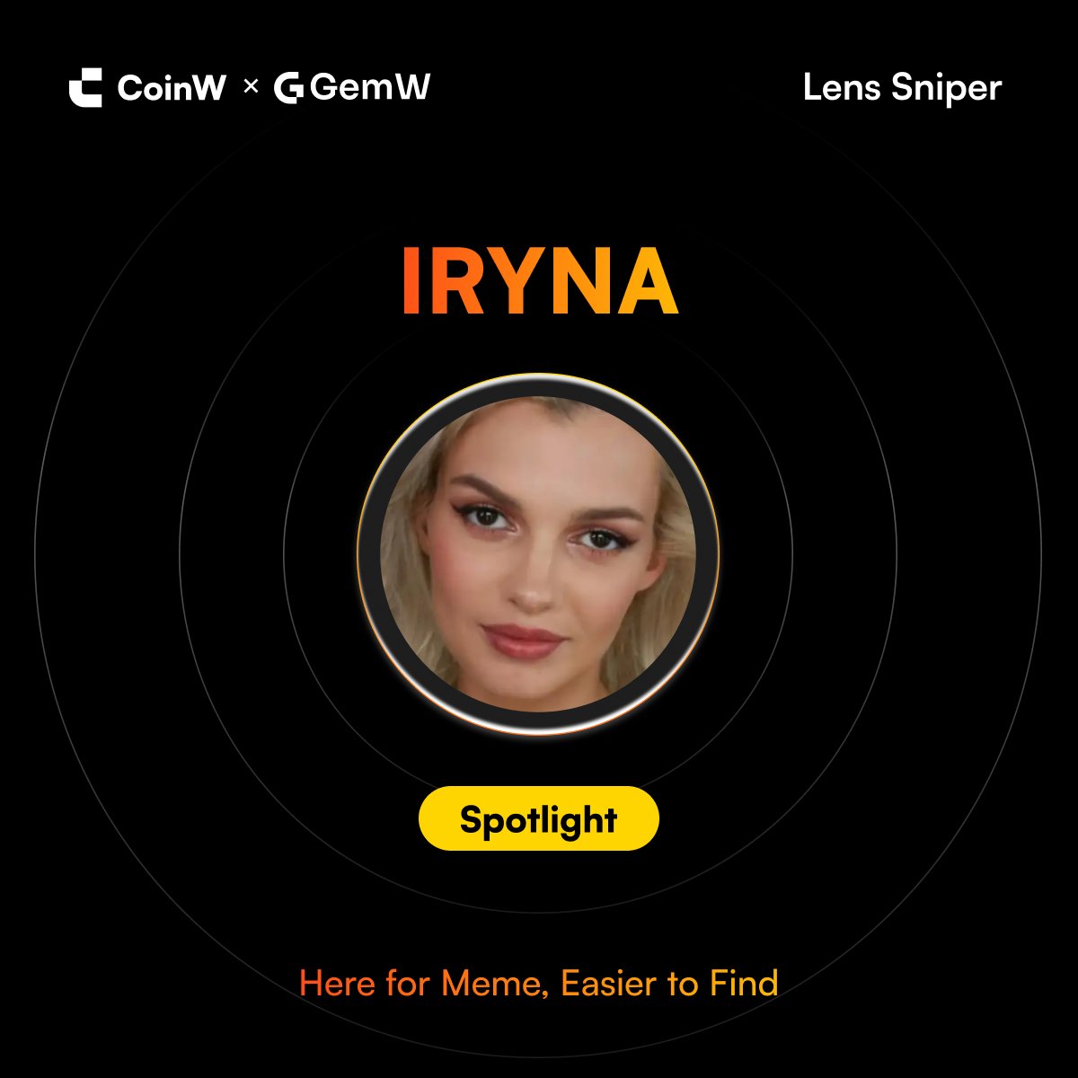 GemW (@gemwofficial) on Twitter photo 🚀 Justice for $IRYNA CTO is building fast.
⚡️ $IRYNA lands on #GemW’s Lens Sniper.
👀 Stay ahead, not behind.
Trade here: coinw.com/gemw/58853 
#GemW #LensSniper #100xgem 🚀 Justice for $IRYNA CTO is building fast.
⚡️ $IRYNA lands on #GemW’s Lens Sniper.
👀 Stay ahead, not behind.
Trade here: coinw.com/gemw/58853 
#GemW #LensSniper #100xgem