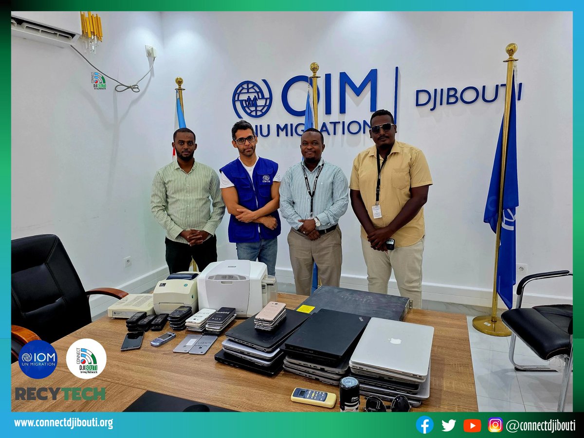 ConnectDjibouti's tweet image. Cette année nous démarrons fort avec la récolte des pc pour notre projet RecyTech ! Le Président et le Coordination de Connect Djibouti on réceptionné un don de pc en fin de vie de la part de l’OIM @DjiboutiIom.
Merci pour leur confiance . 
Contactez-nous si vous voulez donner !