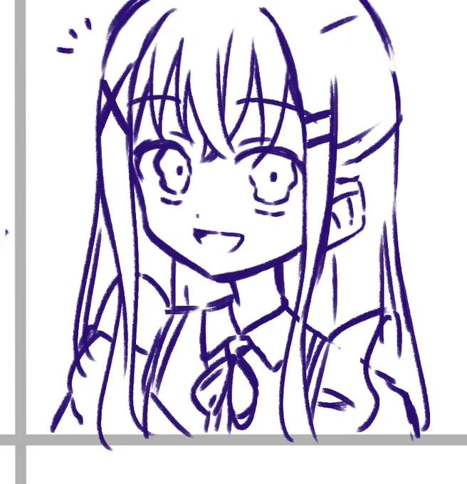 課題中にrkgkしてたら可愛いお顔描けた 