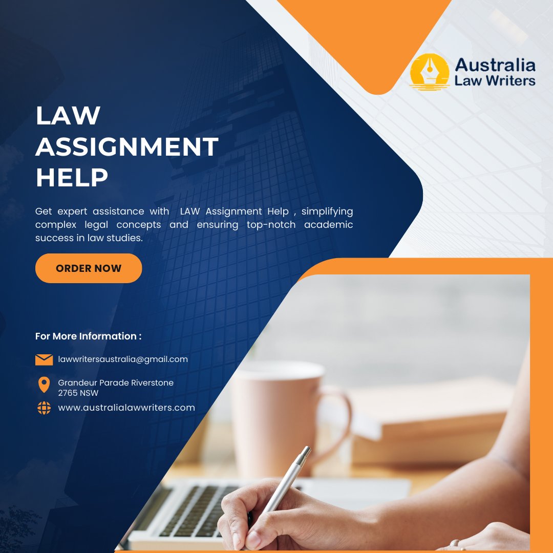 aulawwriters's tweet image. 📚 Need expert help with your law assignments? Look no further!
At Australia Law Writers, we provide top-quality LAW Assignment Help to simplify complex legal concepts and ensure academic success. 
australialawwriters.com/assignment/49/…

#LawAssignmentHelp #AustraliaLawWriters