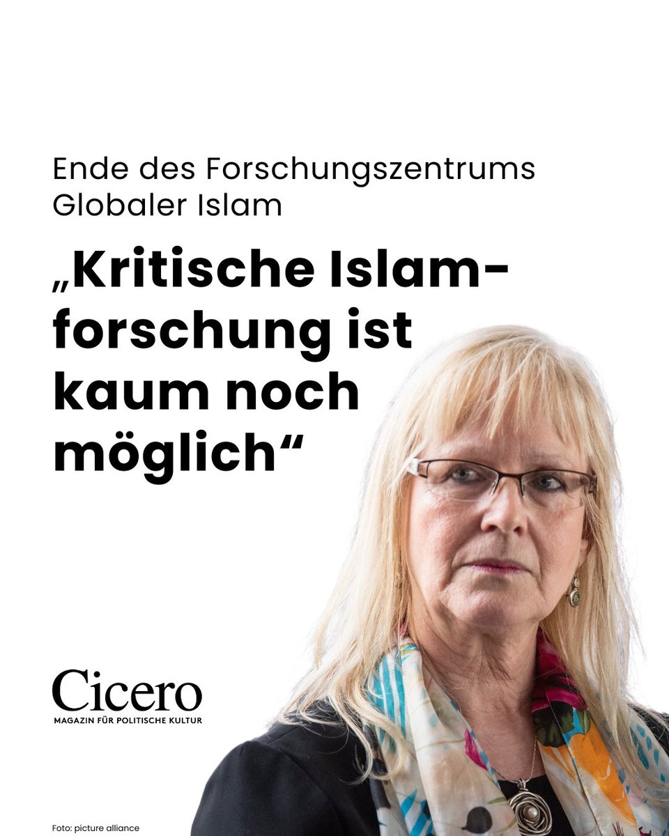 Cicero Online (@cicero_online) on Twitter photo Das Forschungszentrum Globaler Islam wird geschlossen – weil es zu unbequem war? Leiterin <a href="/susannschroeter/">Prof. Dr. Susanne Schröter</a> rechnet im Interview mit der Macht postkolonialer Theorien ab und kritisiert: Kritische Islamforschung sei kaum noch möglich.
Interview: tinyurl.com/23thdxy8. Das Forschungszentrum Globaler Islam wird geschlossen – weil es zu unbequem war? Leiterin <a href="/susannschroeter/">Prof. Dr. Susanne Schröter</a> rechnet im Interview mit der Macht postkolonialer Theorien ab und kritisiert: Kritische Islamforschung sei kaum noch möglich.
Interview: tinyurl.com/23thdxy8.