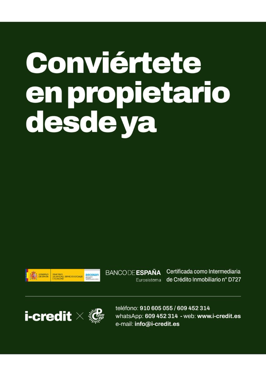 Oferta Afiliados. Gracias al acuerdo de CPPM con I-credit, disfruta lo que queda de verano, mientras ellos se  encargan de buscarte la mejor hipoteca, compra venta, cambios de  hipoteca con ampliación, refinanciaciones, segundas residencias,  vivienda de inversión.