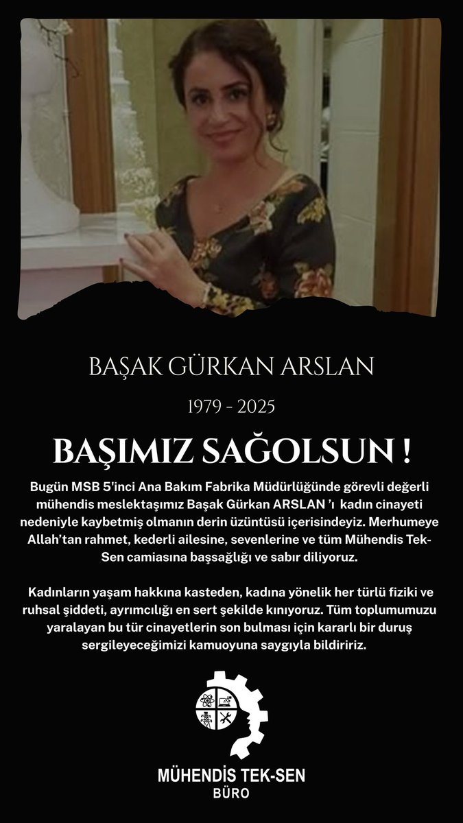 Meslektaşımıza Allah'tan rahmet, kederli ailesi, çalışma arkadaşları ve tüm camiamıza başsağlığı ve sabır diliyoruz.

<a href="/MuhTekSen_Konf/">Mühendis Tek-Sen Konfederasyonu</a>
<a href="/MuhTekBuro/">Mühendis Tek-Sen Büro</a>
<a href="/muhteksenkultur/">Mühendis Tek-Sen Kültür Turizm</a>
<a href="/MuhTekSenUlasim/">MÜHENDİS TEK-SEN ULAŞIM</a>
<a href="/MuhTekTrmOrmn/">Mühendis Tek-Sen Tarım-Orman</a>
<a href="/MuhTekBayindir/">Mühendis Tek-Sen Bayındırlık</a>
<a href="/MuhTekSenSagSos/">Mühendis Tek-Sen Sağlık ve Sosyal</a>
<a href="/MuhTekYerelYntm/">Mühendis Tek-Sen Yerel Sendikası</a>
<a href="/KaMuhEnerjiSen/">Kamu Mühendisleri ENERJİ Sendikası</a>