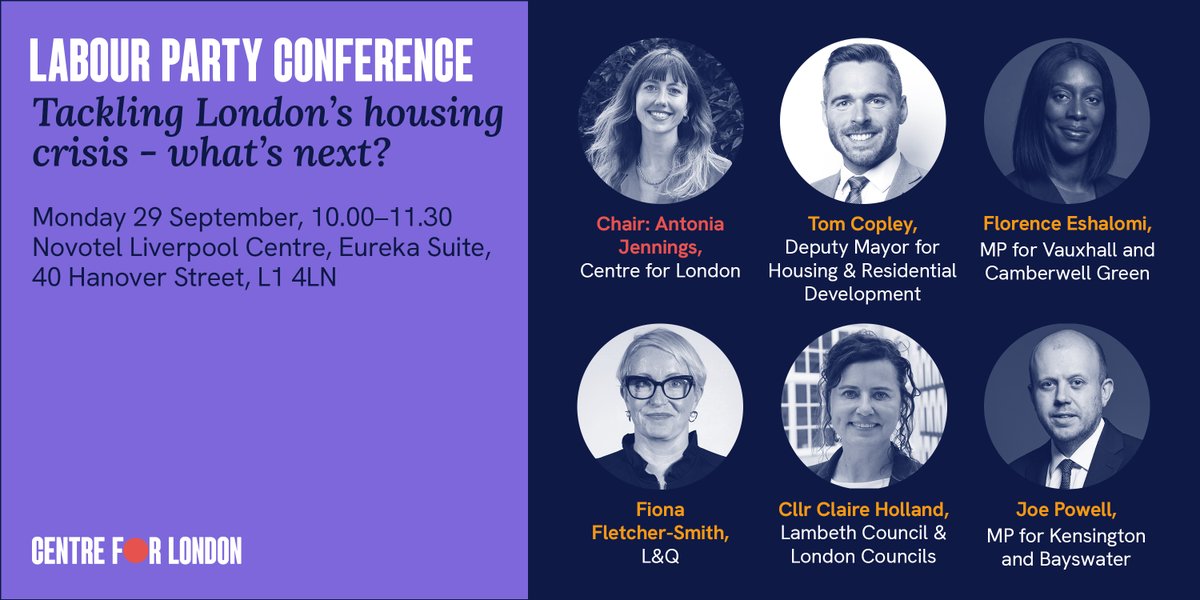 🌹 Don't miss out on our Labour Party Conference event!

🧱 Our panel packed full with expertise will explore the question: Tackling London's housing crisis - what's next?

No need for secure zone tickets, come along and join the discussion:
centreforlondon.org/event/labour-p…