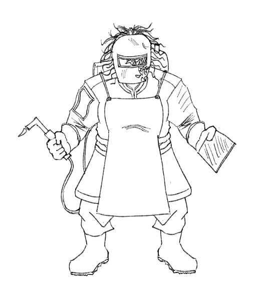 PepperoniesGT's tweet image. im making a slasher "the welder" (name work in progress) #slasher #monster #welder #horror