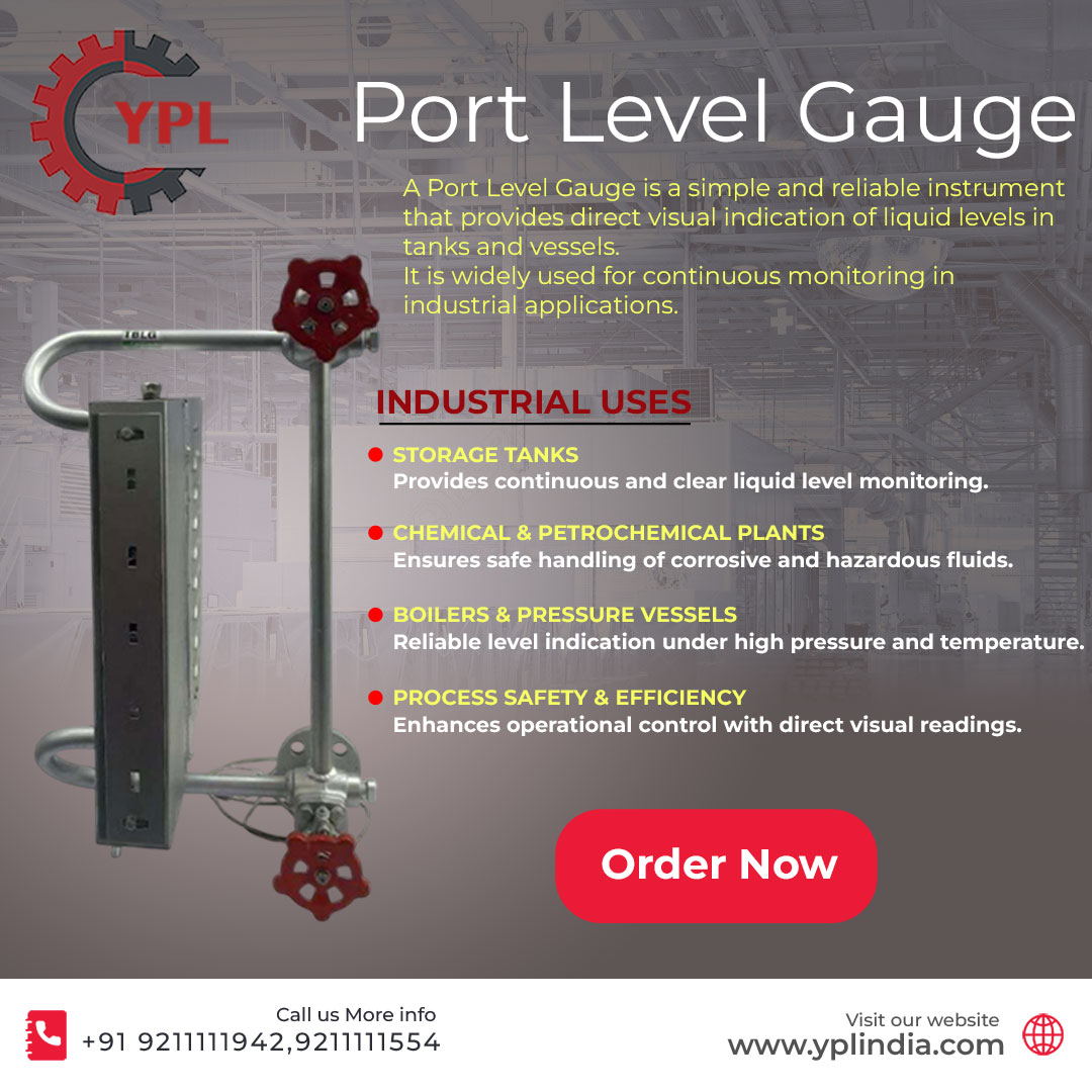 YPLInstrument's tweet image. Ensure accurate and reliable liquid level monitoring with YPL’s Port Level Gauge – trusted for storage tanks, chemical plants, boilers, and more. 🚀
#PortLevelGauge #LevelMonitoring #IndustrialSolutions #ProcessControl #YPLInstruments #StorageTanks #ChemicalPlants #Boilers