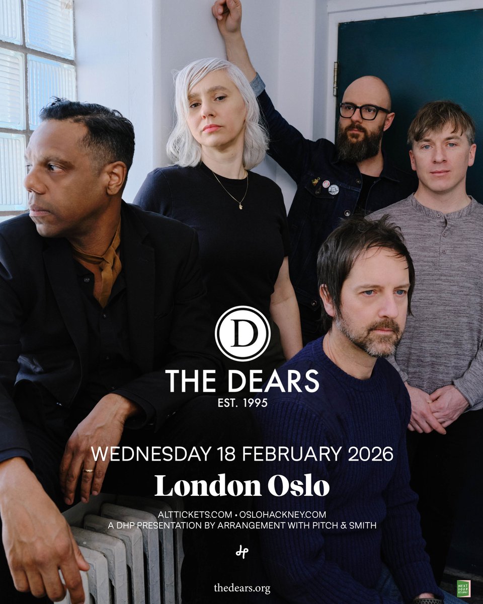 NEW/ A band that have made some of the most beautiful music of the past quarter-century, <a href="/thedears/">THE DEARS</a> are known for their orchestral, dark pop sound and dramatic live shows.

See them live at <a href="/OsloHackney/">Oslo Hackney</a> on 18th February!

Tickets go on sale Friday at 10am: tinyurl.com/6kwmm238